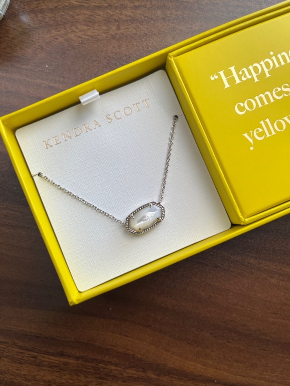 Kendra Scott White Opal Elisa Pendant Necklace and Drop Earrings - Silver - Picture 2 of 3